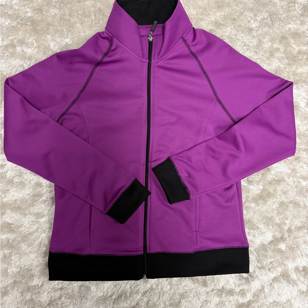 Be inspired Women’s S Purple & Black Athletic Workout Zip Up Jacket